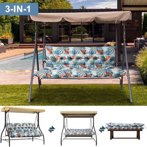 Porch Swing Cushion Three Seat Waterproof, Summer, 40x47in - color: Summer, size: 40x47in