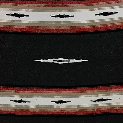 Open Road Goods Mexican Diamond Blanket - XL Heavyweight Yoga Blanket – Handmade in Mexico - Thick Boho Serape Saltillo Style Throw for Beach, Picnic, Home, Camping and More! (Black Retro) - color: Black Retro