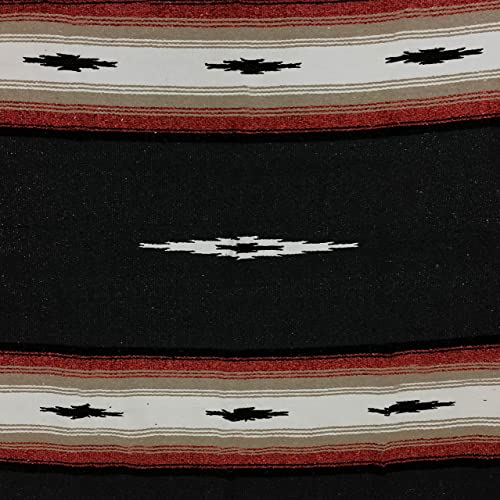 Open Road Goods Mexican Diamond Blanket - XL Heavyweight Yoga Blanket – Handmade in Mexico - Thick Boho Serape Saltillo Style Throw for Beach, Picnic, Home, Camping and More! (Black Retro) - color: Black Retro