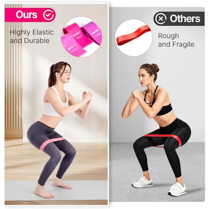 Resistance Loop Exercise Bands Set of 5, 5 Resistance Levels Elastic Workout Bands for Strength Training, Stretching, Yoga, Pilates, Physical Therapy, Home Gym for Men Women, with Guide & Carry Bag