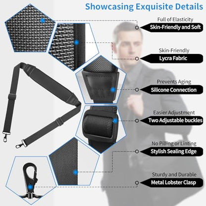 FIEIL 67" Universal Shoulder Strap, Neoprene Thick Padded Bag Strap with Double Adjustable Buckles and Metal Hooks, Ideal for Briefcases, Computer Satchels, Crossbody Bags, Luggage(Supple)