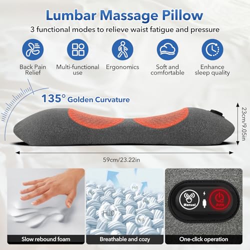 Upgraded 3-in-1 Triple Fusion Back Massager with Heat & Massage Stretch - color: Gray