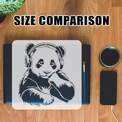 FINGERINSPIRE 9 Pcs Banksy Painting Stencil with Brush 11.8x11.8inch Painting Rat Graffiti Man Soccer Boy Deep Thought Panda Drawing Template Hugging Couple Screaming Woman DIY Stencil for Painting - style: Banksy Style Set