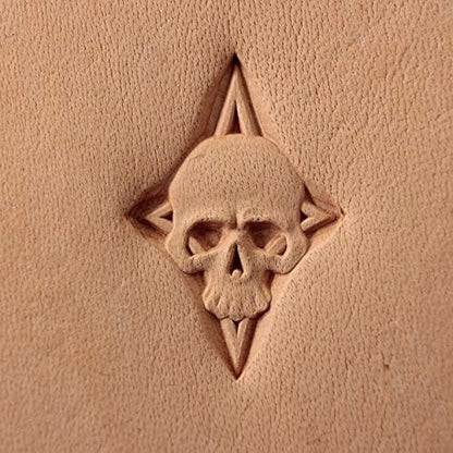 DandS ltd Skull Leather Stamp Tool, Professional Steel Craft Tool for Leatherworking, Embossing, Carving & Stamping Leather Projects, Belts Wallets & DIY Projects Compatible with Mallet #377B - color: Skull Face 0.63 x 0.98"