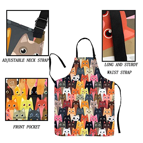 Adjustable Waterproof Apron Bib Apron with 2 Pockets Cooking Kitchen Aprons for Women Men Chef - color: My Kitchen My Rules Apron