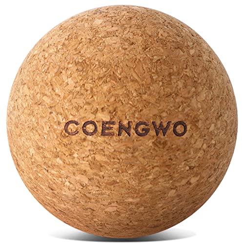 COENGWO Cork Massage Ball, Cork Myofascial Release Ball, Yoga Therapy Ball for Trigger Point Therapy, Muscle Knots, Deep Tissue Relief, 3 Inch - size: 3 inches