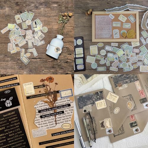 140 Pcs Vintage Aesthetic Stickers for Adults | Junk Journal Supplies for Scrapbooking Bullet Journal Collage Diary DIY Crafts - style: Vintage Aesthetic