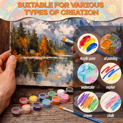 Engrowtic 160 Pcs 20 Set Paint and Sip Kit for Adult Include Blank Mini Canvas Boards Wooden Easels Painting Strips Brushes Palettes Disposable Aprons for Party Paint and Sip Date Night Kits