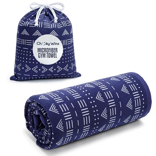 CHEEKY WINX Microfiber Gym Towel – Highly Absorbent Microfiber Sweat Towel, Quick-Dry Lightweight Design, Odour-Resistant Fabric, Matching Carry Bag, Aztech Blue, Regular (90 x 50 cm) - color: Aztec Blue, size: Regular