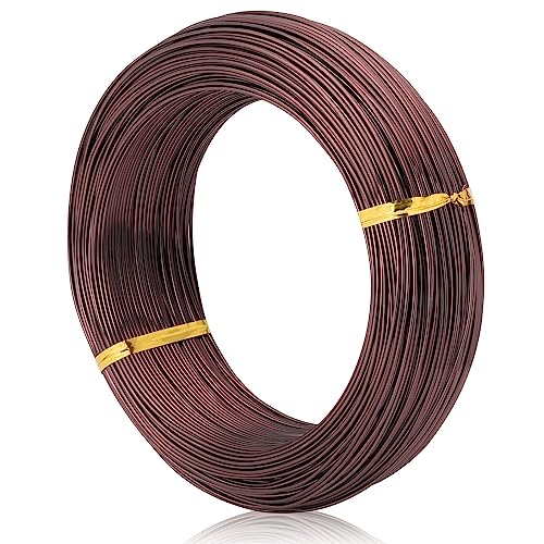 Bonsai Training Aluminum Wire, 1.0mm 18 Gauge Bronze 200g, Bendable Anodized Craft Wire, Flexible Armature Wire for Bonsai Tree Shaping, DIY Handcraft and Model Making(Bronze-1.0) - color: Brown, size: 18 Gauge