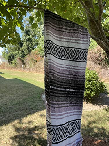 FVLFIL Authentic Mexican Blanket Falsa Blanket Yoga Blanket Perfect Beach Blanket Camping Blanket Picnic Blanket Car Blanket Home Throw Blanket (Light Purple) - color: Light Purple