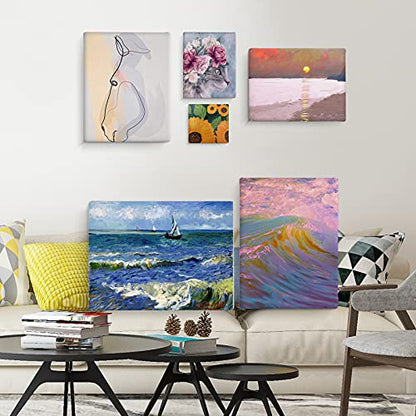 30 Pack Canvases for Painting with 4x4“, 5x7”, 8x10“, 9x12”, 11x14“, 12x16”, Painting Canvas for Oil & Acrylic Paint - size: 30 Packs - 6Sizes(5 of Each)
