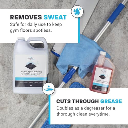 Zogics Rubber Flooring Cleaner and Degreaser, 4 Gallon Case | Nontoxic, Biodegradable, Neutral pH, For rubber floors and mats - style: 4 Gallons