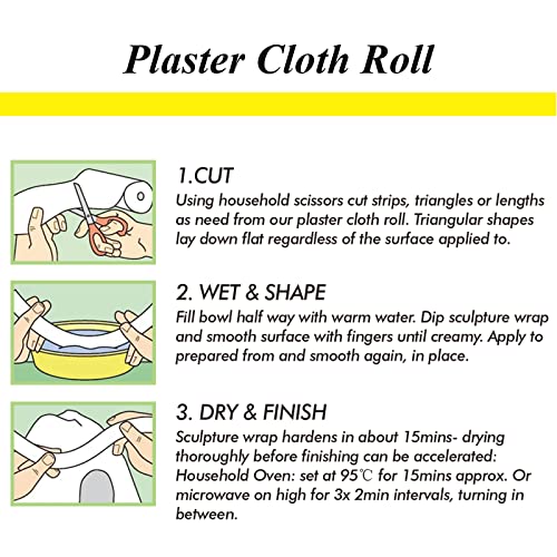 4 Pack 4'' x180'' Plaster Cloth Gauze Bandages Rolls, 500gsm Plaster Strip | for Craft Projects, Mask Making, Belly Casts, Body Molds - size: 4 Inch x 180 Inch(4 Pack)