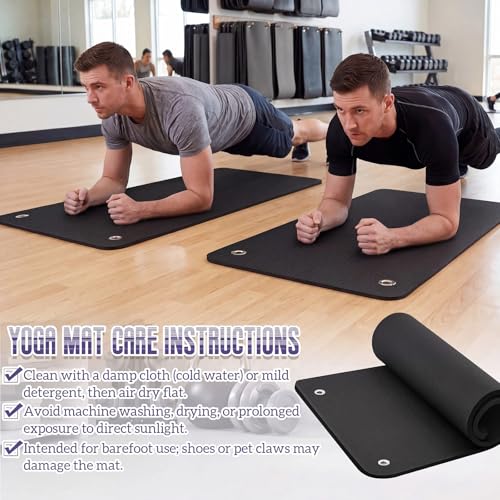 Briwooody Yoga Mat Wall Mount with Holes - color: Black, size: 56"x24"x5/8''