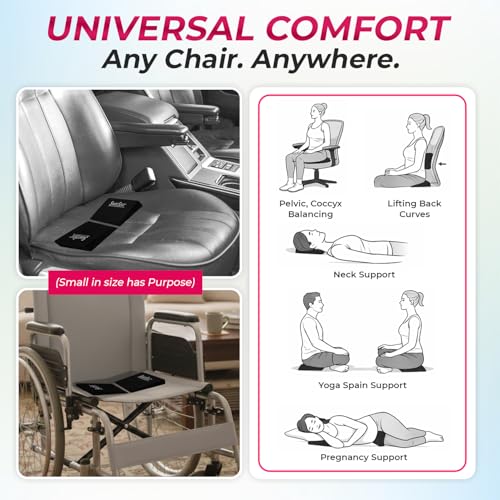 SmartSeat Wedges for Back, Knee & Sit Bone Support Posture Correction Pain Relief and Comfort Ideal for Office Chairs, Home Seating, Yoga, Meditation and Pilates Practice, Small Foam Wedges Pack of 2
