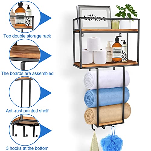 MOUGIGI Towel Rack Wall Mounted - Space-Saving Design for Small Bathrooms | Versatile Organizer for Towels, Blankets, and More - Ideal for RVs and Hotels