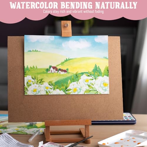100 Pack 5x7 Inch Blank Watercolor Cards with Envelopes, Heavyweight 140lb Greeting Cards with 5pcs Heart-Shaped Metal Stickers and 10pcs Gold-Stamped Thankyou Envelope Sealing Stickers