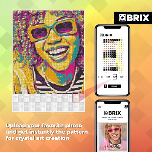 QBRIX Framed Diamond Art from Any Photo - Custom Diamond Painting Kit for Adults - Personalised Gem Art - DIY Craft Kit for Adults - Pop-Art - 12 x 17 inches - color: Pop-Art A3