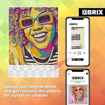 QBRIX Framed Diamond Art from Any Photo - Custom Diamond Painting Kit for Adults - Personalised Gem Art - DIY Craft Kit for Adults - Pop-Art - 12 x 17 inches - color: Pop-Art A3