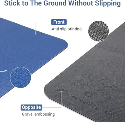 Avoalre Yoga Mat Foldable - Textured Non Slip Exercise Mat -Travel Lightweight Hot Yoga Mat with Carry Bag for Pilates & Home Workouts (72" L x 32" W x 3mm Thick) - color: Blue