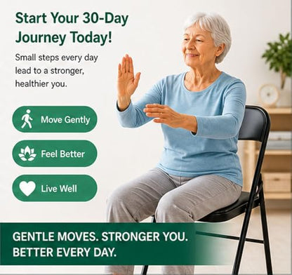 Tai Chi Chair Workout Chart for Seniors, Seated Tai Chi Exercise Poster with 30-Day Routine, Balance & Mobility Home Fitness Guide, 12x16 Inch Canvas Wall Art, 2 Pack (Male) - color: Male