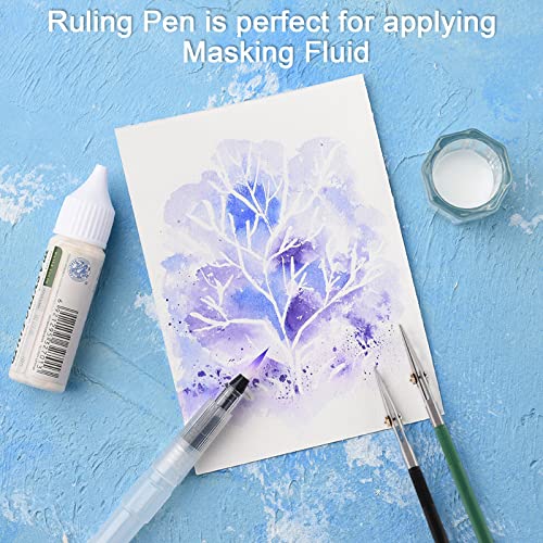 Ruling Pen for Masking Fluid, Perfect Fine Line Drawing, Technical Cartography and Calligraphy, Suitable Use with Drawing Ink, Indian Ink Gouache - color: Green, style: Traditional