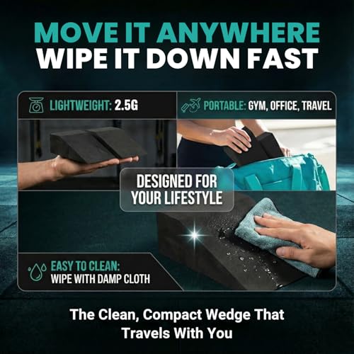 2 Pack Squat Wedge Block for Heel Elevated Squat Weightlifting Calf Stretcher Slant Board for Mobility Balance and Strength Performance