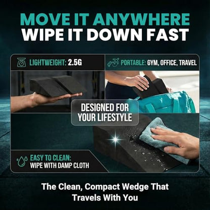 2 Pack Squat Wedge Block for Heel Elevated Squat Weightlifting Calf Stretcher Slant Board for Mobility Balance and Strength Performance