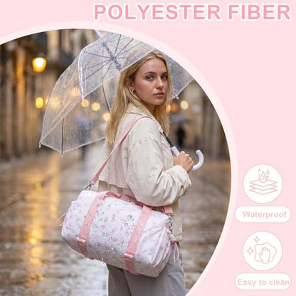 LEDAOU Small Gym Bag for Women - color: Pink Bow, size: Mini-14"