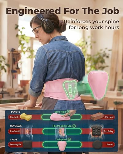 Sparthos Back Brace for Women & Men, Sciatica, Lower Back Pain - Pink-L - color: Flamingo Pink
