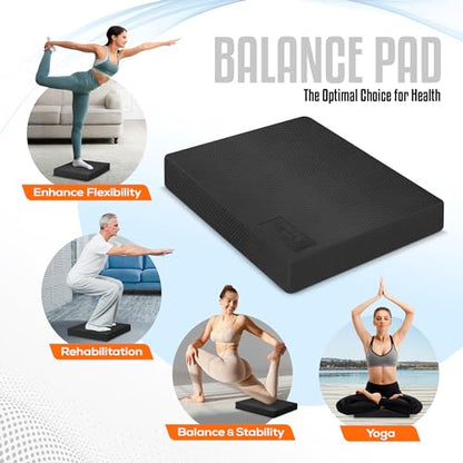 Yes4All Exercise Balance Pad, Non-Slip Foam Kneeling Pad - color: Black - L - (15,5" x 13" x 2"), size: Large