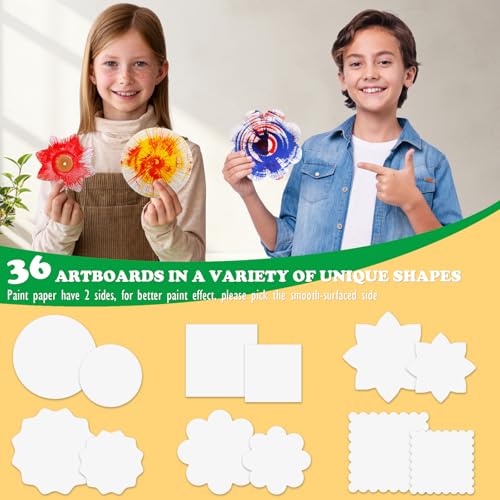 Spin Art Machine for Kids, Paint Spinner Arts & Crafts Gift Kit, Ages 4-12 | Includes machine, 36 artboards, 7 washable paints & splatter guard. Easy-clean, screen-free STEAM gift for girls & boys - color: Green
