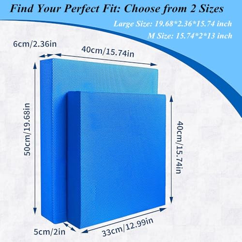 High-Density Balance Pad, Extra Large Balance Pad for Physical Therapy, TPU Foam Balance Board for Rehabilitation Stability Workout Knee and Ankle Exercise - color: Blue, size: 19.69*15.7*2.36 inch
