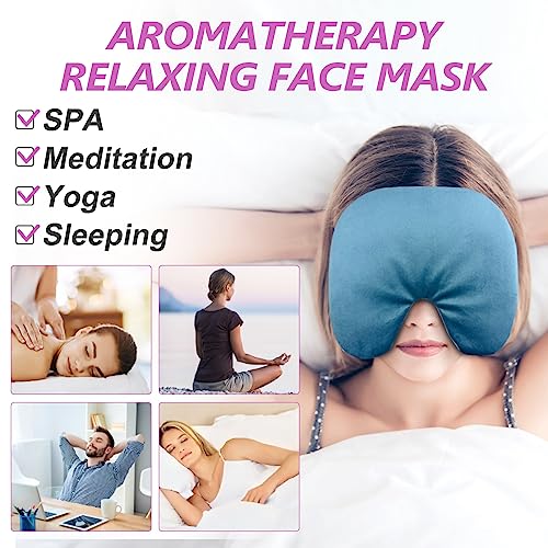 RelaxCoo Microwave Heating Pad, Face Eye Mask Microwavable for Dry Eyes, Migraines, Headache, Sinus Pressure Relief and Relaxation, Warm Compress Eye Pillow Heat Pad, Blue - style: Blue 1 Pack