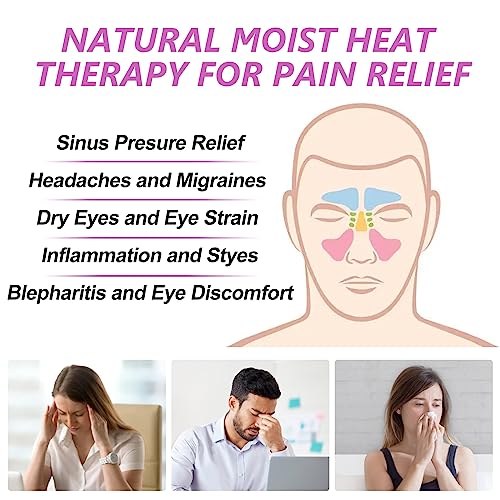 RelaxCoo Sinus Face Mask Heated for Headache，Dry Eyes, Migraine, Sinus Pressure Relief, Warm Cold Compress, Lavander Eye Pillow Weighted for Relaxation, Sleep, Yoga, Microwavable Eye Heating Pad - style: Purple 1 Pack