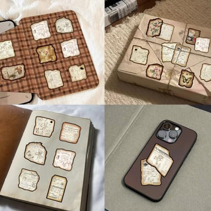 200 Pcs Vintage Scrapbook Journaling Stickers Antique Map Floral Style | for Adults & Teens, Junk Journal, Bullet Planners, Diaries, Collages & DIY Crafts - style: Retro