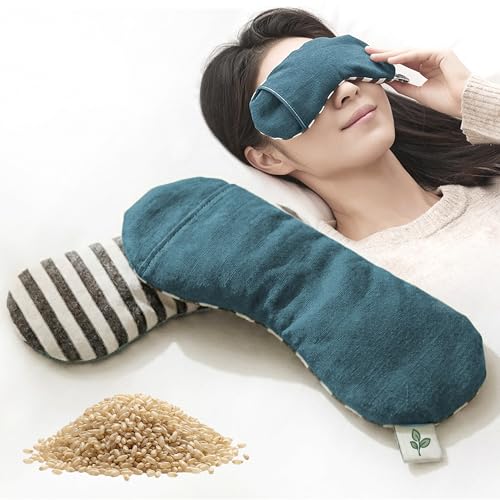 Seoul Heated Rice Eye Mask for Stye & Dry Eyes, Microwavable Compress - color: Green