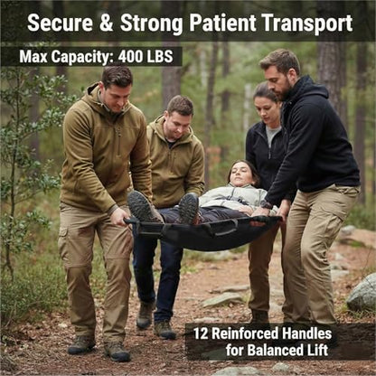 Emergency Patient & Large Dog Transport Stretcher Gurney, 400 lbs - color: Black, size: One-Pack