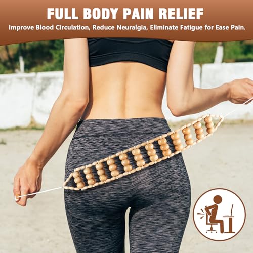 KintKita Wood Therapy Massage Tools, 4 in 1 Lymphatic Drainage Massager Body Sculpting Tools, Professional Maderoterapia Kit Cellulite Massager for Body Contouring,Relief Muscle
