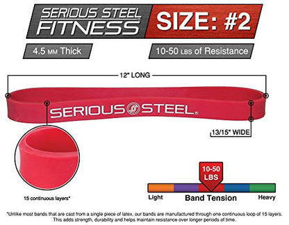 Short Resistance Bands - 12" by Serious Steel Fitness - color: #2 Red