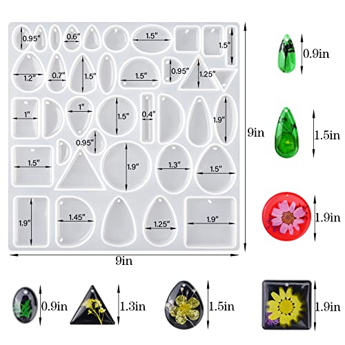 Resin Jewelry Molds for Casting - Silicone Molds for Epoxy Resin, Pendant Mold for DIY Gem Cabochon, Earring, Necklace Jewelry Making - color: Pendant Mold
