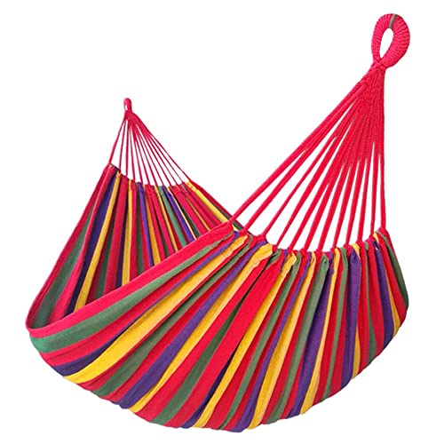 GOCAN Brazilian Style Double 2 Person Extra Large Hammock 220 x 160cm | Poly-Cotton Hammock 500 Lbs Maximum Weight Capacity for Patio, Porch, Garden & Backyard Lounging, Indoor & Outdoor Use - color: Rainbow Stripe, size: XX-Large