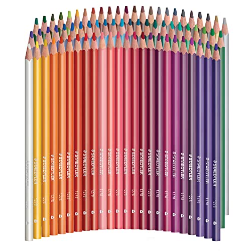 STAEDTLER Triangular Colored Pencils Set, 72 Pack: Ergonomic Colored Pencils in Tin for Drawing, Coloring, Shading & School Projects – Soft Blendable Core Art Pencils for Students, Adults & Artists - size: 1 Count (Pack of 72)