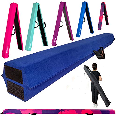 Marfula 6 FT / 8 FT / 9 FT Folding Gymnastics Beam Foam Balance Floor Beam - color: Blue, size: 9 Ft