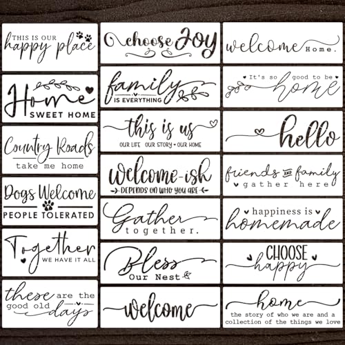 Welcome Stencil Welcome Stencils for Painting on Wood | Words Stencils for Crafts Reusable Sarcastic Quotes Home Sweet Home Stencil for Wood Sign Wall Fabric DIY Crafts Decor - style: Welcome