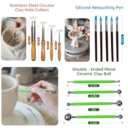 42 PCS Clay Tool, Clay Sculpting Tools Kit, Pottery Tools Can be Used for Stippling, Carving, Molding, and Shaping Clay Crafts, for Beginners, Hobbyists, Artists - color: 42PC-wood