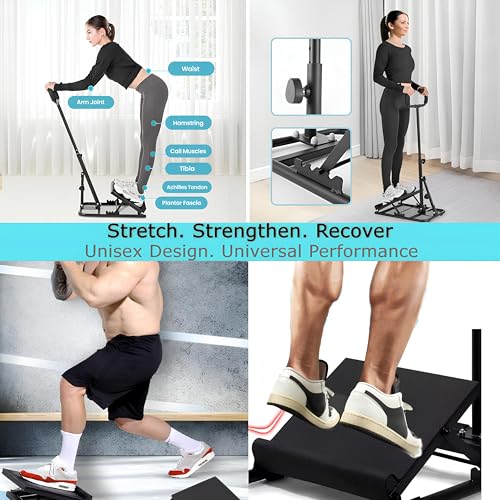 Adjustable Slant Board for Stretching, Rehabilitation, Physical Therapy, Pilates, Yoga, Squats – Calf, Hamstring, Plantar Fasciitis, Achilles Tendonitis, Full Body Home Exercise Tool