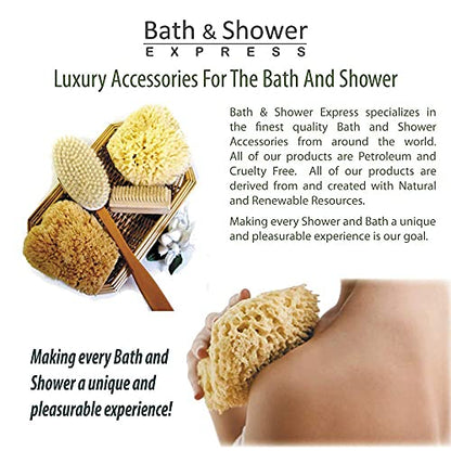 Sea Wool Sponge 5-6" (Large) by Bath & Shower Express ® Natural Renewable Resource, Esponja for Exfoliating and Washing Body