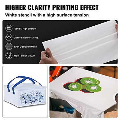 VEVOR Screen Printing Kit, 2 Pieces Aluminum Silk Screen Printing Frames, 20x24inch Silk Screen Printing Frame with 230 Count Mesh, High Tension Nylon Mesh and Sealing Tape for T-Shirts DIY Printing - size: 20x24inch-2